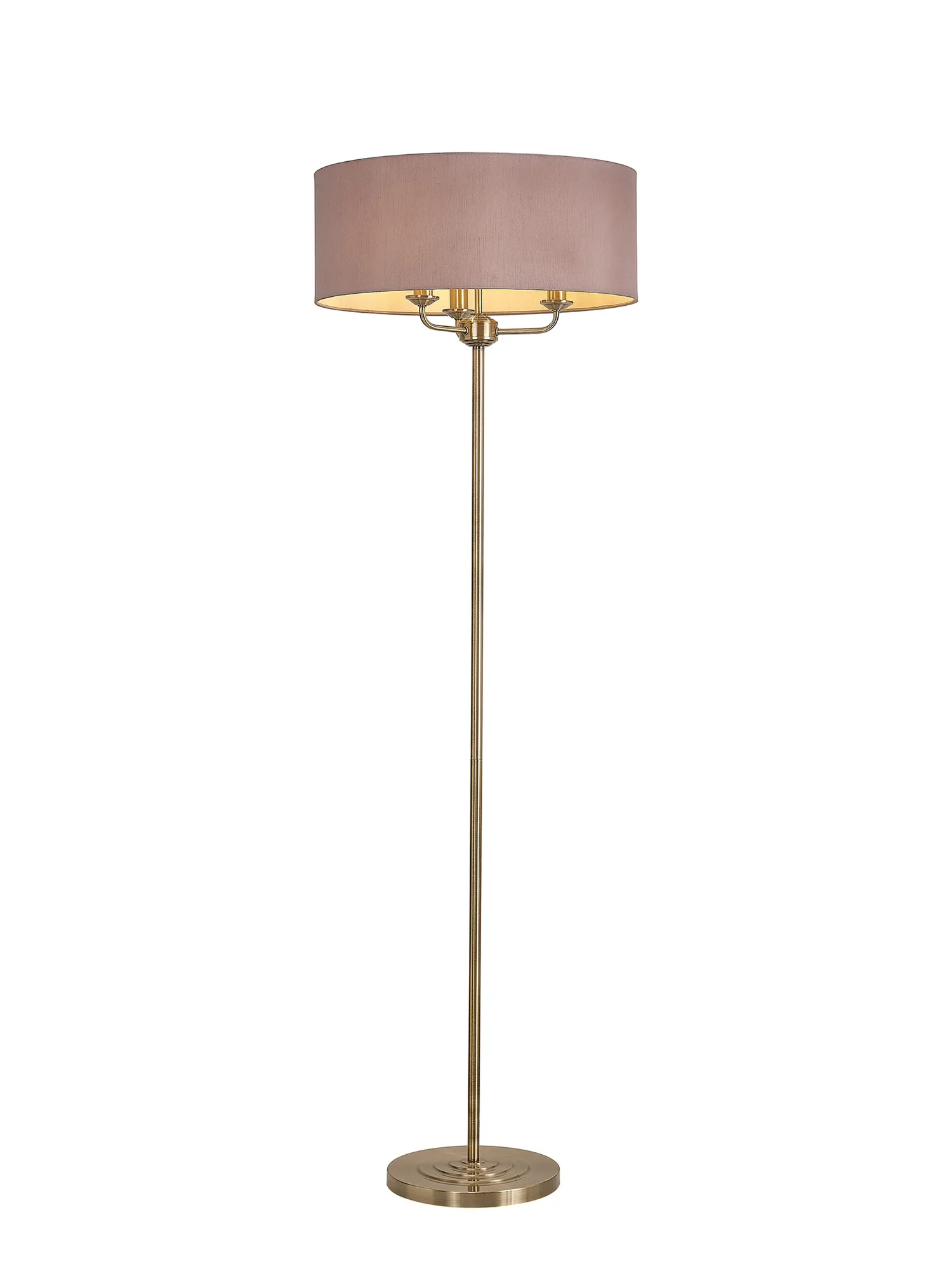 Banyan 45cm 3 Light Floor Lamp Antique Brass; Taupe